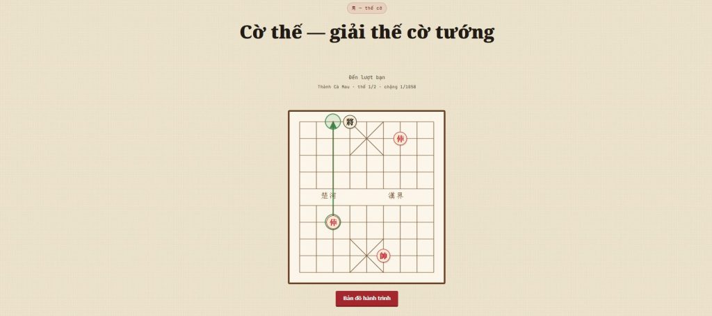 Màn hình cờ thế - giải thế cờ tướng