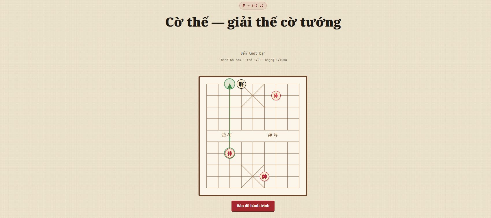 Màn hình cờ thế - giải thế cờ tướng